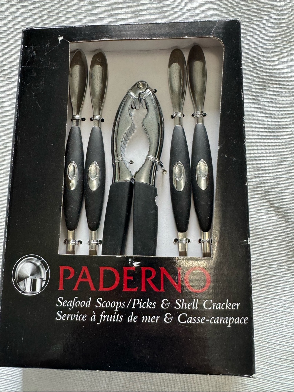 Paderno Stainless Steel Seafood Picks & Shell Cracker - Black